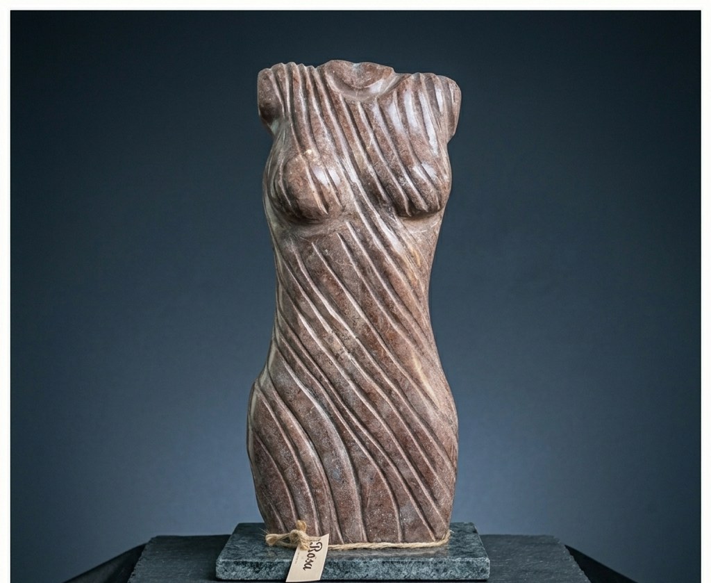 Torso femenino en piedra tallada
